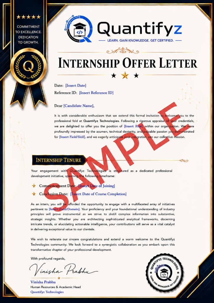 Professional Internship Offer Letter Sample